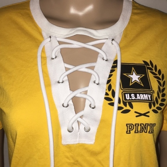 New Victoria’s Secret Pink Army Lace Up Top - Picture 3 of 12